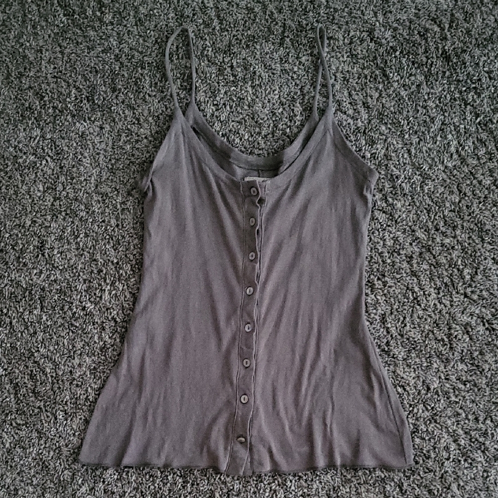 Chaser Mushroom Gray Button-Up Women's Tank